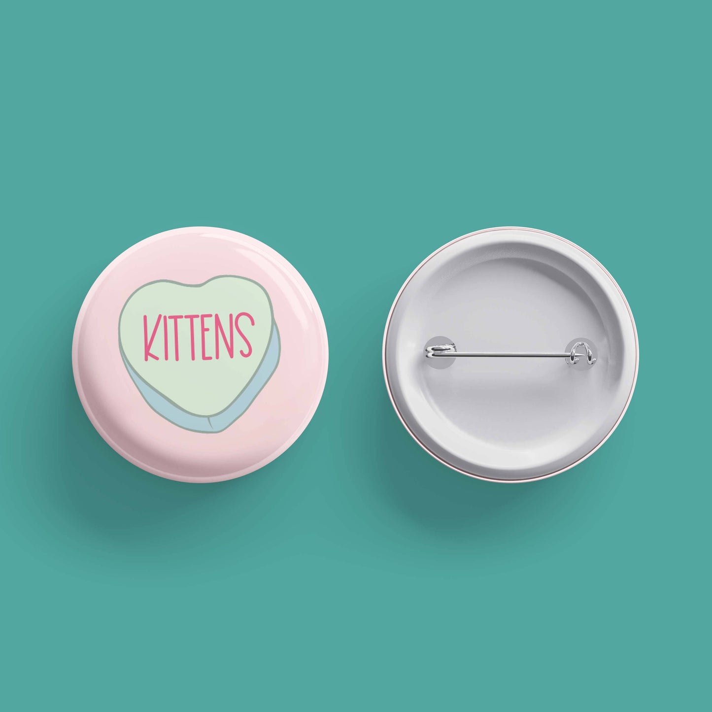 KITTENS Heart Pinback Button