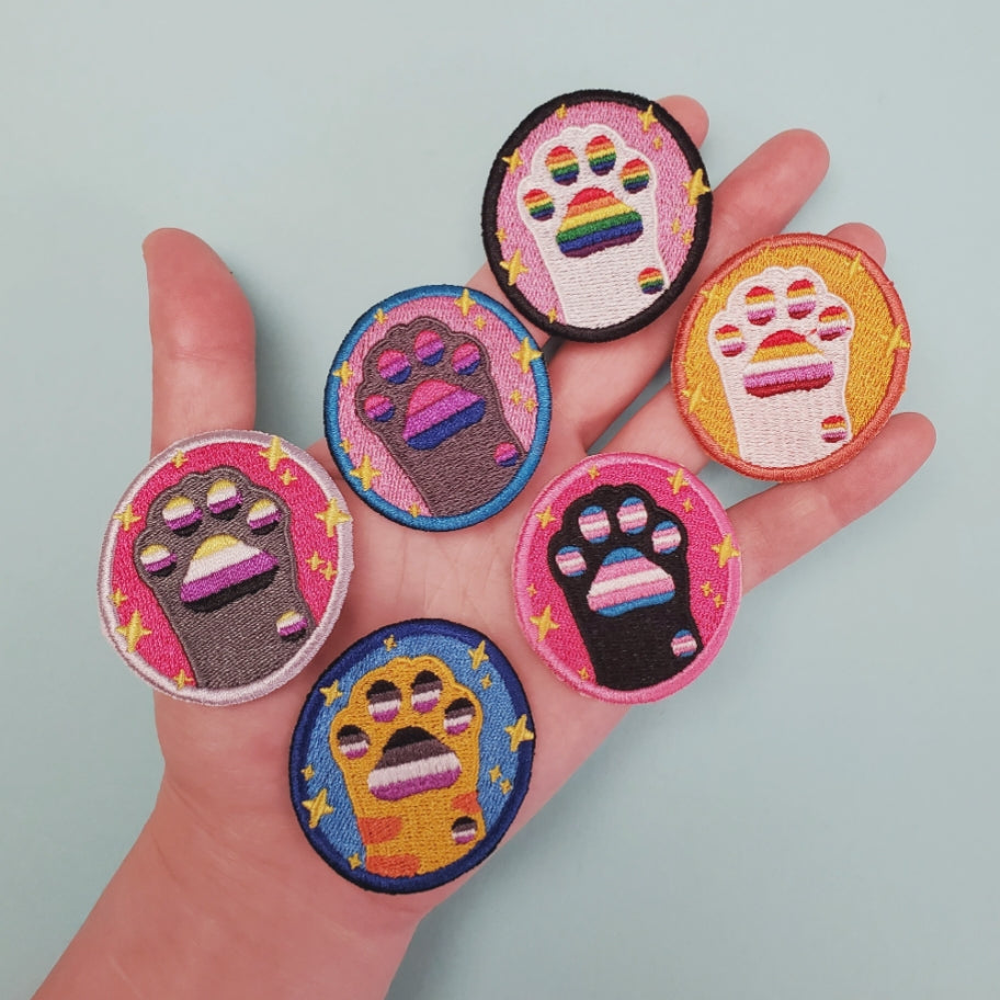 Cat Paw Pride Identity Iron-On Patch