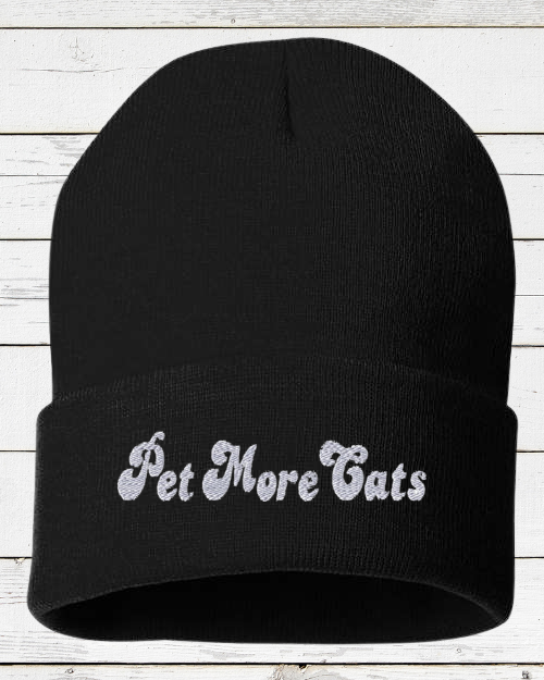 Pet More Cats Bubble Font Beanie