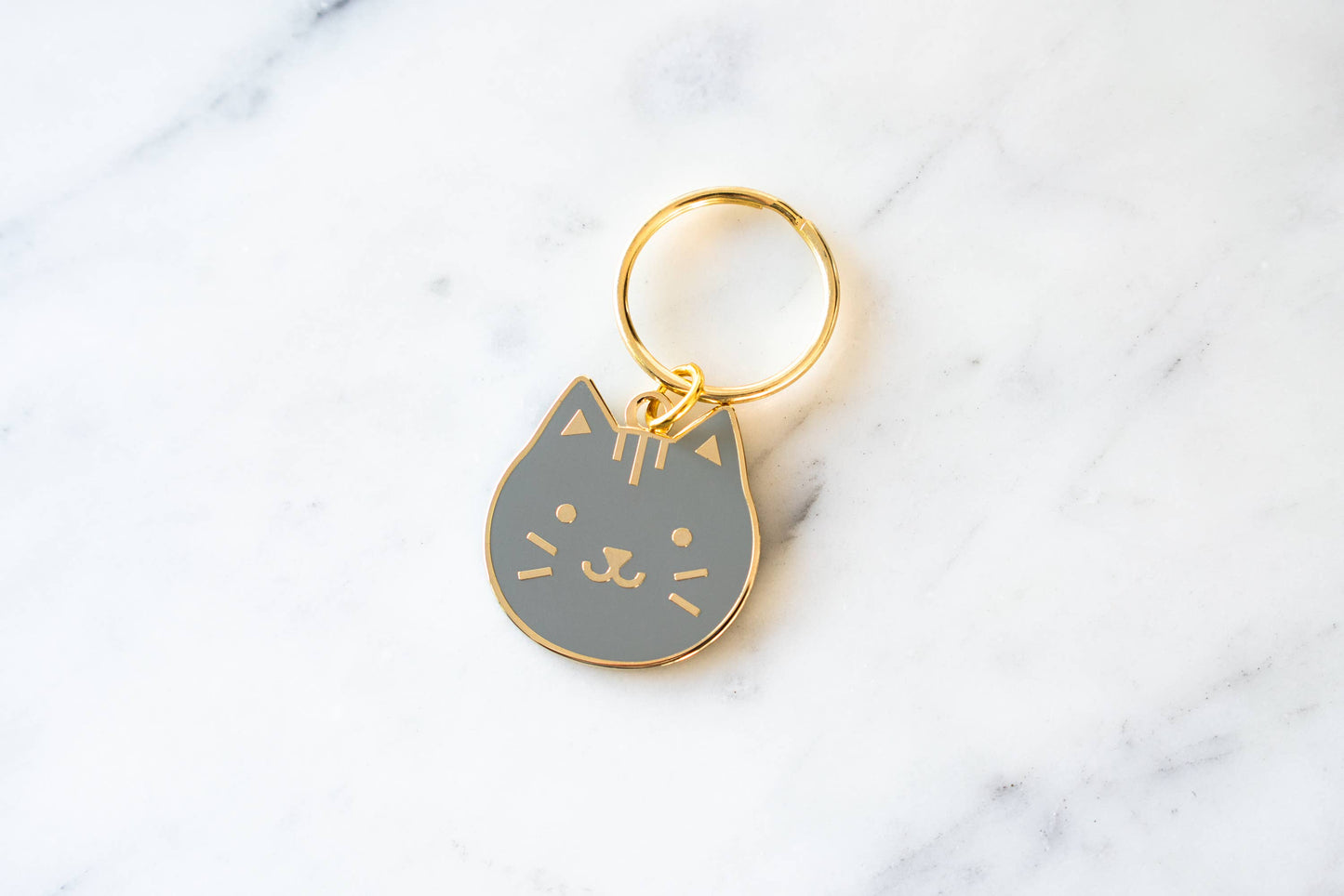 Gray Cat Keychain