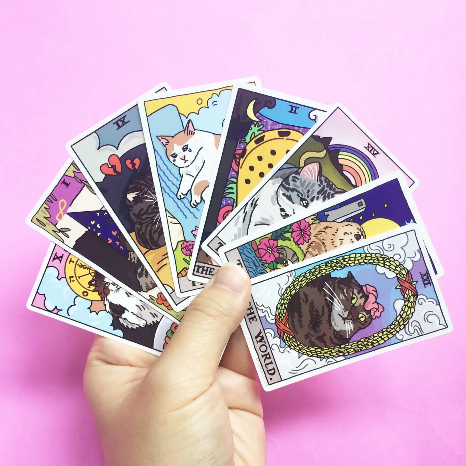 Ping Hatta: Cat Meme Tarot Stickers