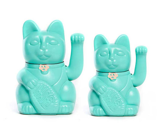 Lucky Cat Maneki Neko Figurine (Aquamarine)