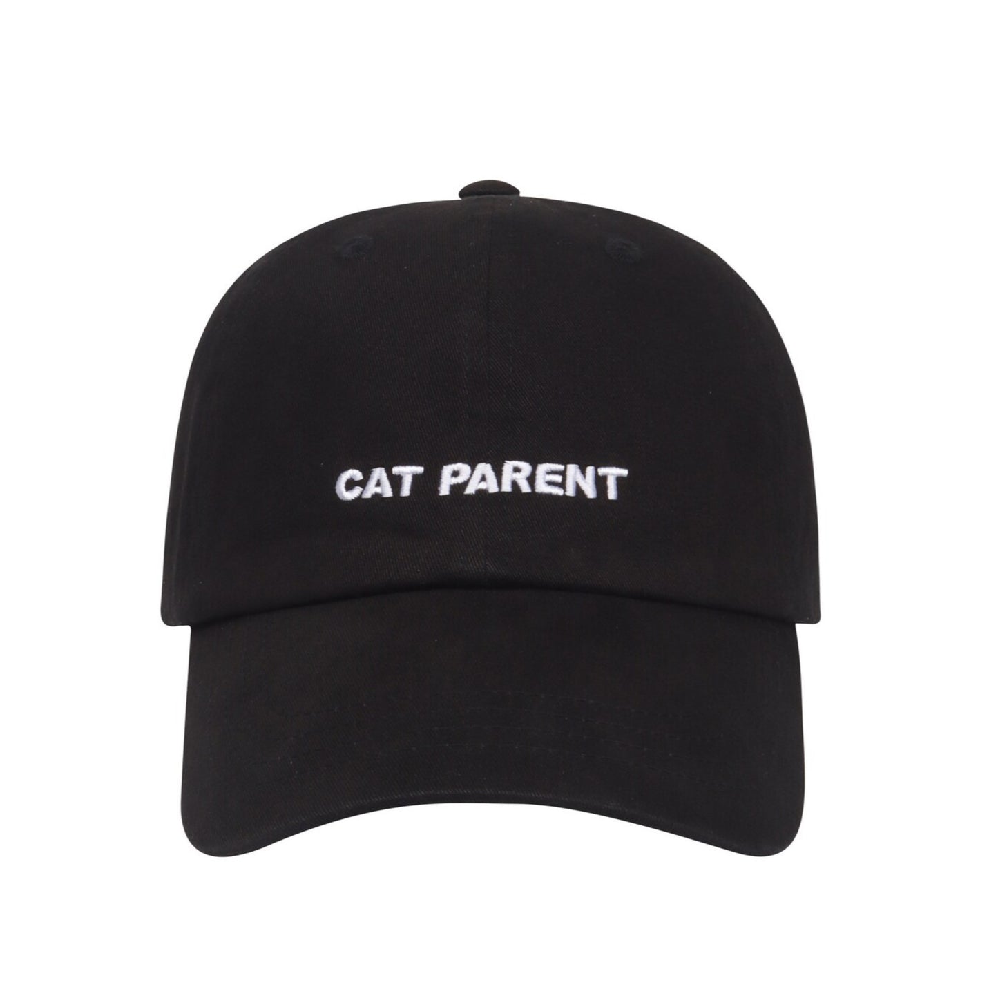 Cat Parent Embroidered Baseball Cap - Black