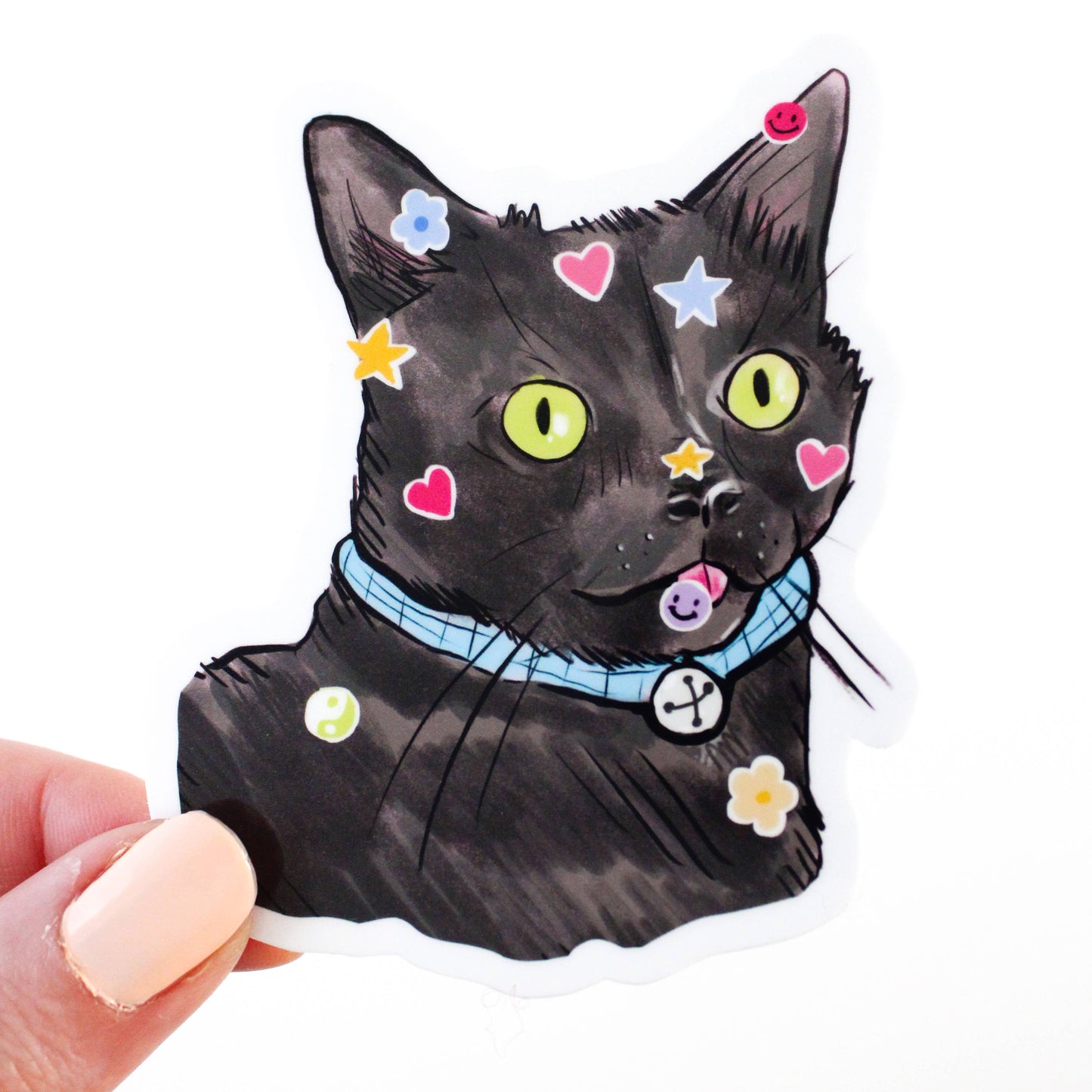 Sticky Stars Cat Vinyl Sticker