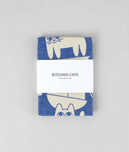 Kitchen Cats Woven Cotton Tea Towel