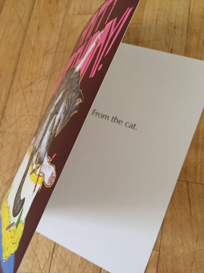 Bad Cat Birthday Card