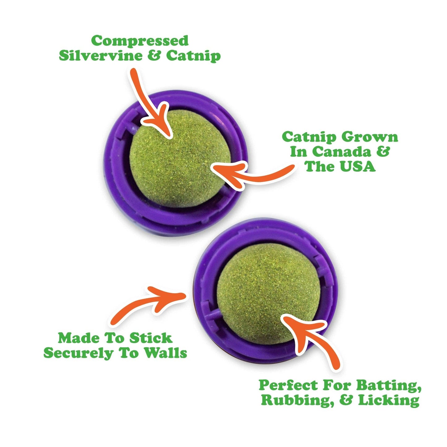 Meowijuana® Purrple Passion Stick 'n' Lick Catnip Ball 2 Pack