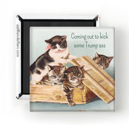 Anti-Trump Vintage Cat Magnet