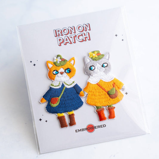 Cute Cats Holding Hands Iron On Patch