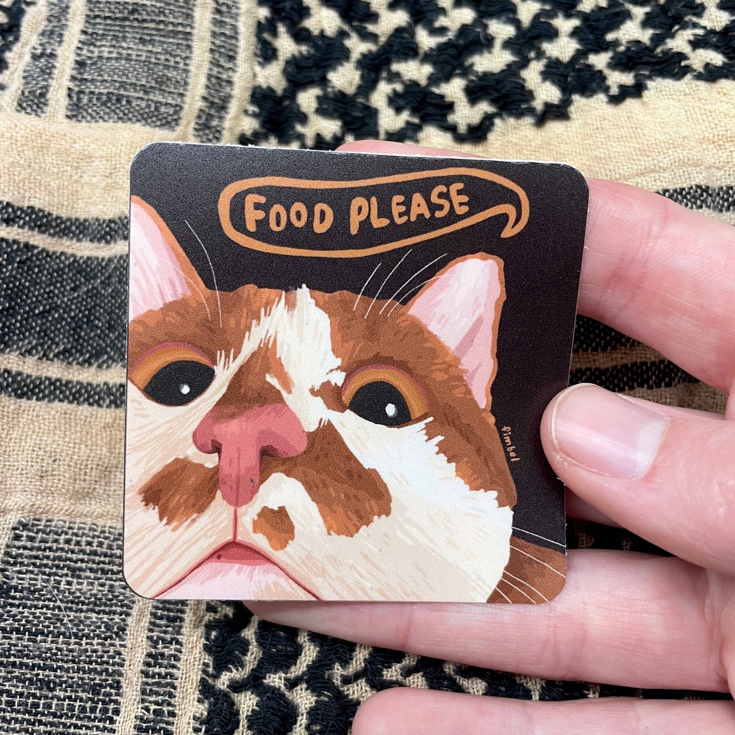 Food Please Cat Sticker