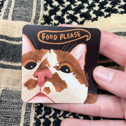 Food Please Cat Sticker
