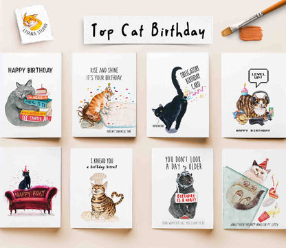 Another Year? Knock It Off! Cat Birthday Card