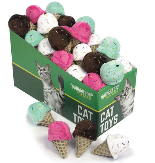 Catnip Ice Cream Cone Cat Toy (Assorted Colors)