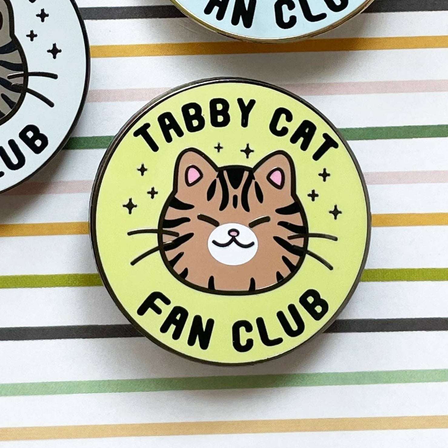 Brown Tabby Cat Fan Club Hard Enamel Pin
