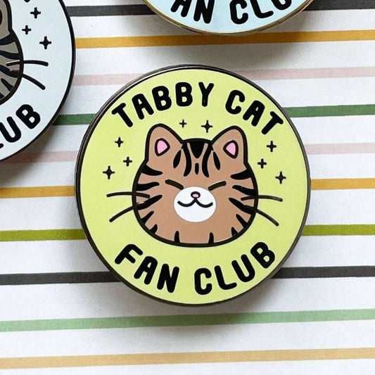 Brown Tabby Cat Fan Club Hard Enamel Pin