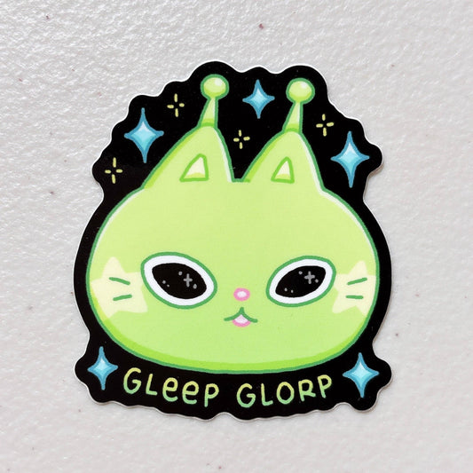 Gleep Glorp Alien Cat Sticker
