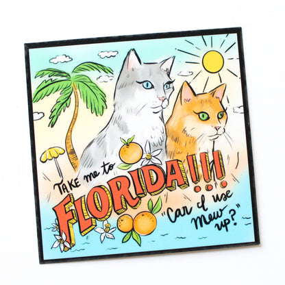 Florida!!! Cat Vinyl Sticker