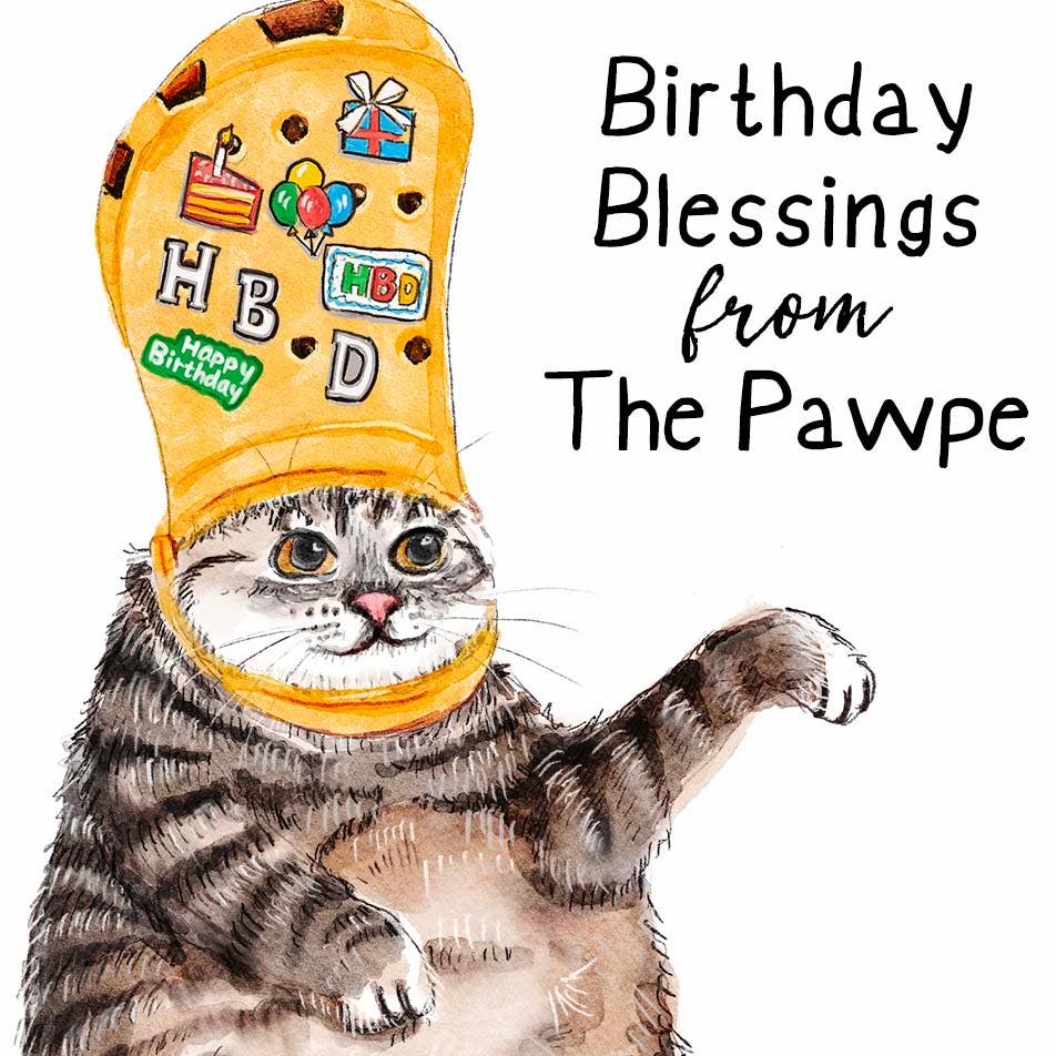 Birthday Blessings from the Pawpe Cat Card