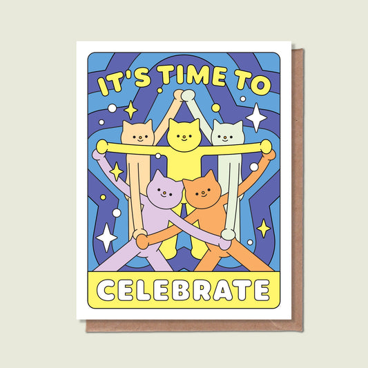 It's Time To Celebrate Cat Greeting Card