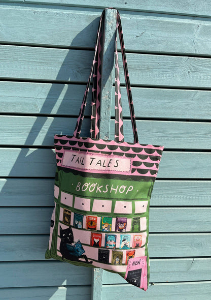 Bookshop Cat Tote Bag