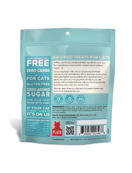 Plato Air-Dried Cat Treats Tuna & Salmon Recipe 2.5oz