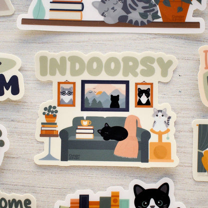 Indoorsy 3-in. Vinyl Cat Sticker