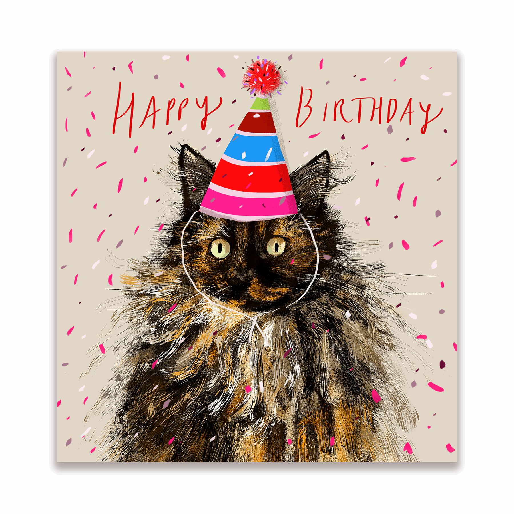 Happy Birthday Floof Cat Card