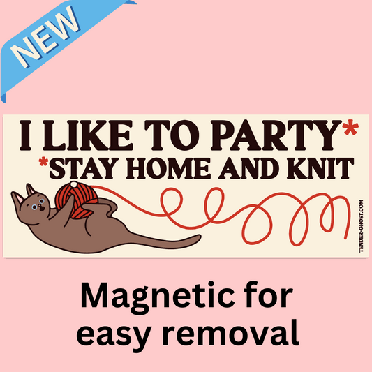 Stay Home And Knit Bumper Magnet