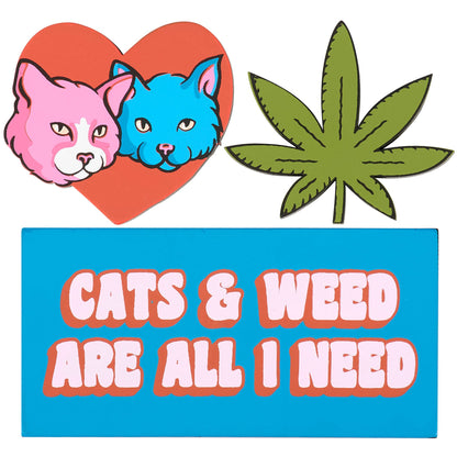 Cats & Weed All I Need Magnet Set