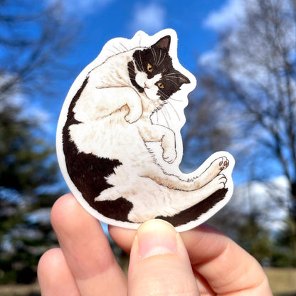 Black and White Cat Sticker