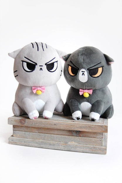 Angry Cat Plush - Black and White Tuxedo Cat