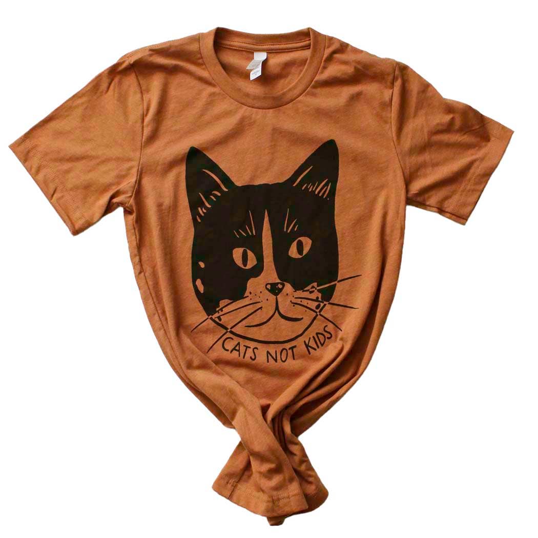 Cats Not Kids Unisex T-Shirt on Heather Autumn