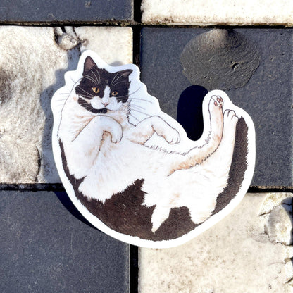 Black and White Cat Sticker