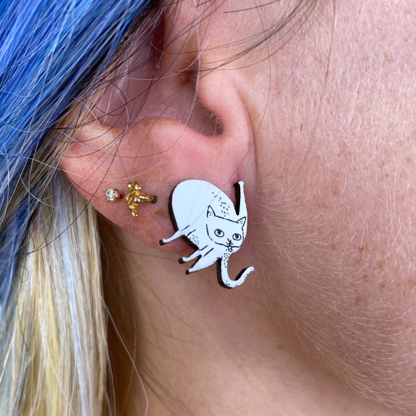 Look After Yourself Gemma Correll Cat Butt Stud Earrings