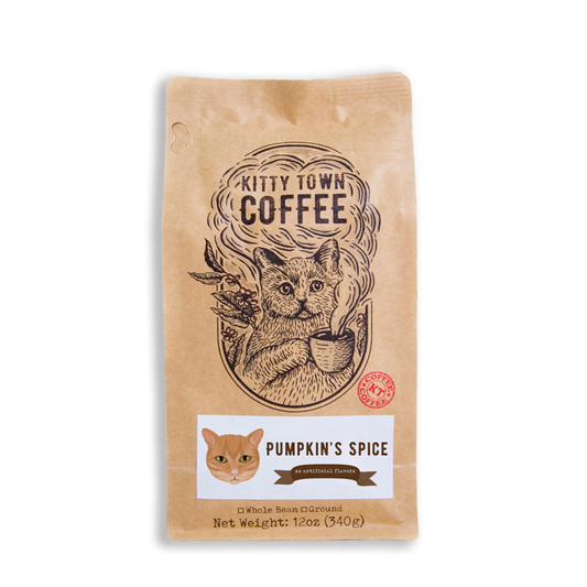 Kitty Town Coffee - Pumpkin's Spice, Naturally Lightly Flavored (12oz)