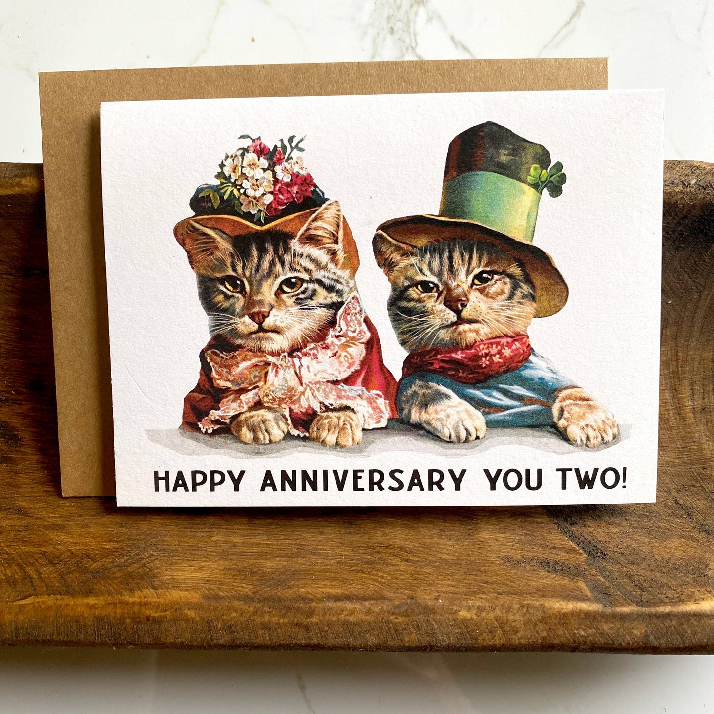 Vintage Cats Happy Anniversary Card