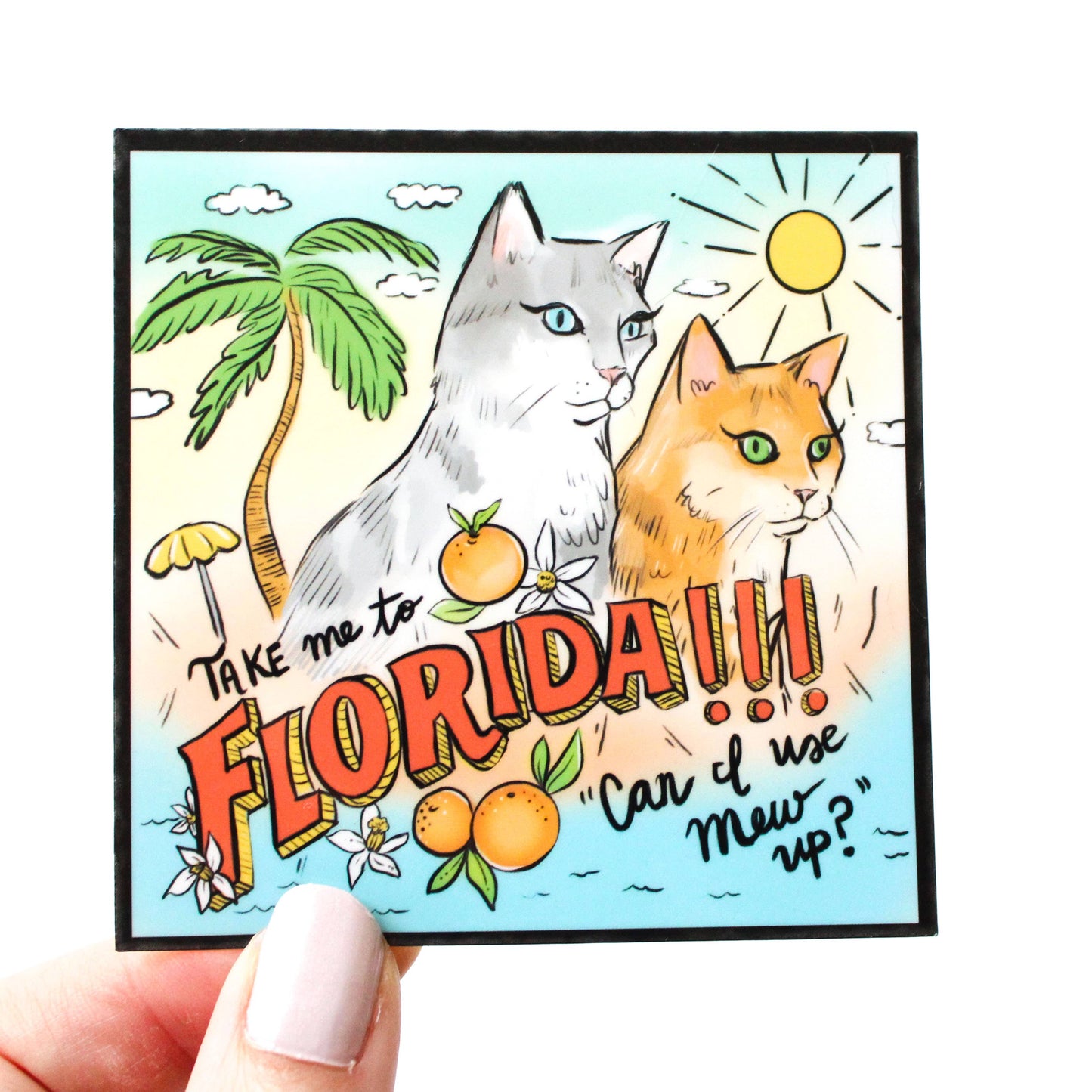 Florida!!! Cat Vinyl Sticker