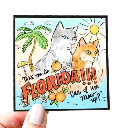 Florida!!! Cat Vinyl Sticker