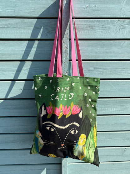 Frida Catlo Cat Tote Bag