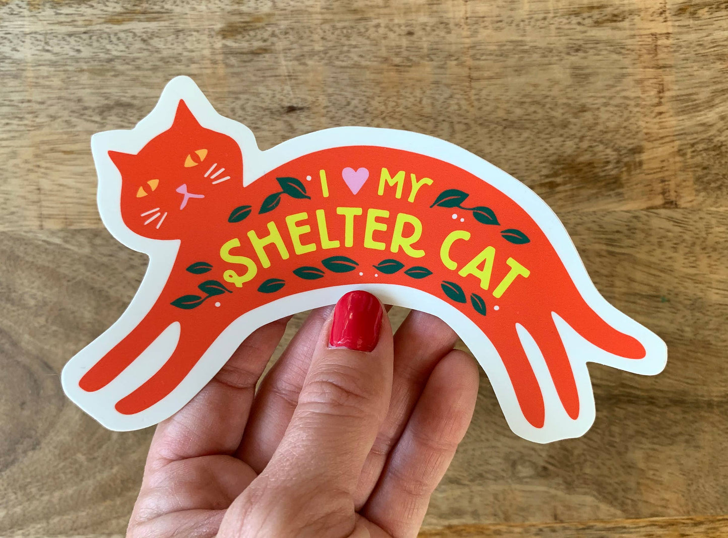 I Love My Shelter Cat Small Vinyl Bumper Sticker
