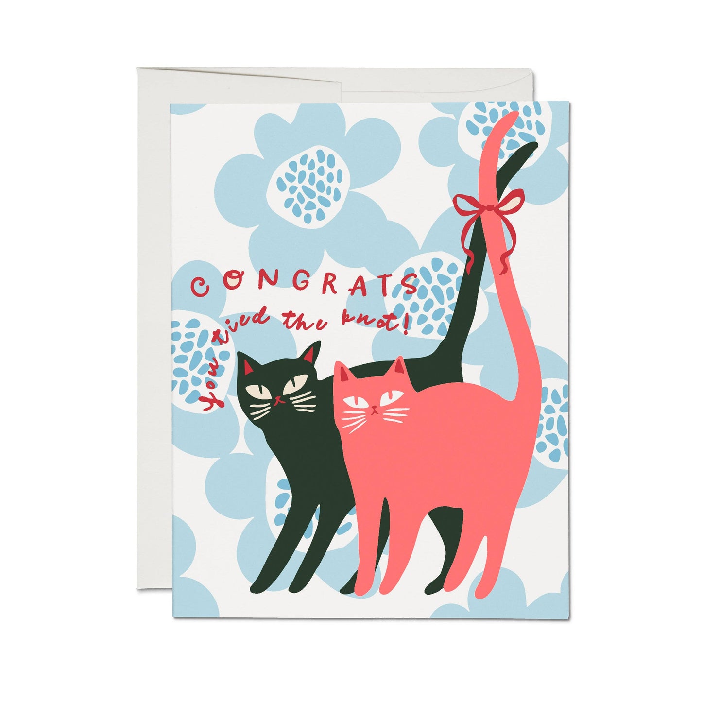 Tied the Knot Cat Wedding Card