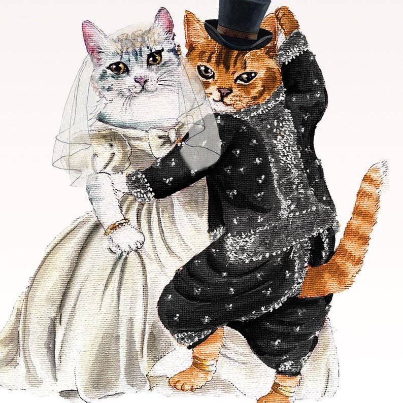 Just Meowied Cat Wedding Card