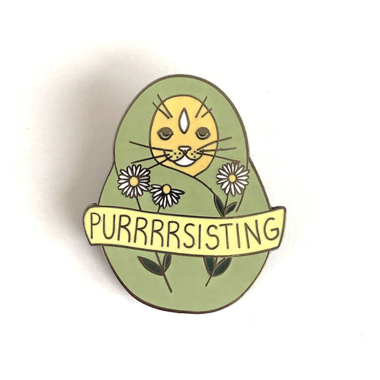 Purrsisting Cat Enamel Pin