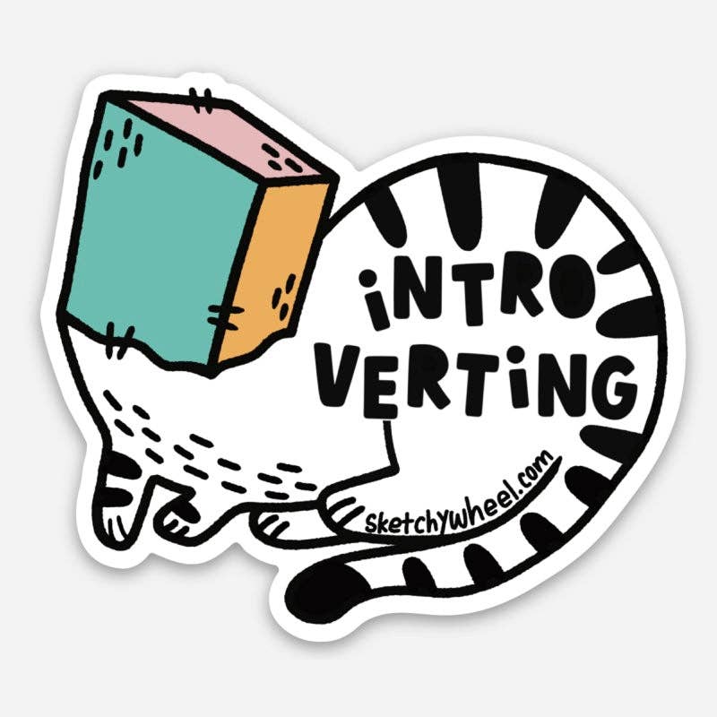 Introverting Cat Enamel Pin
