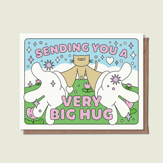 Sending You A Very Big Hug Cat Greeting Card