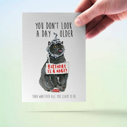Birthday is a Hoax Cat Birthday Card