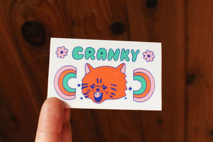 Cranky Orange Cat Sticker