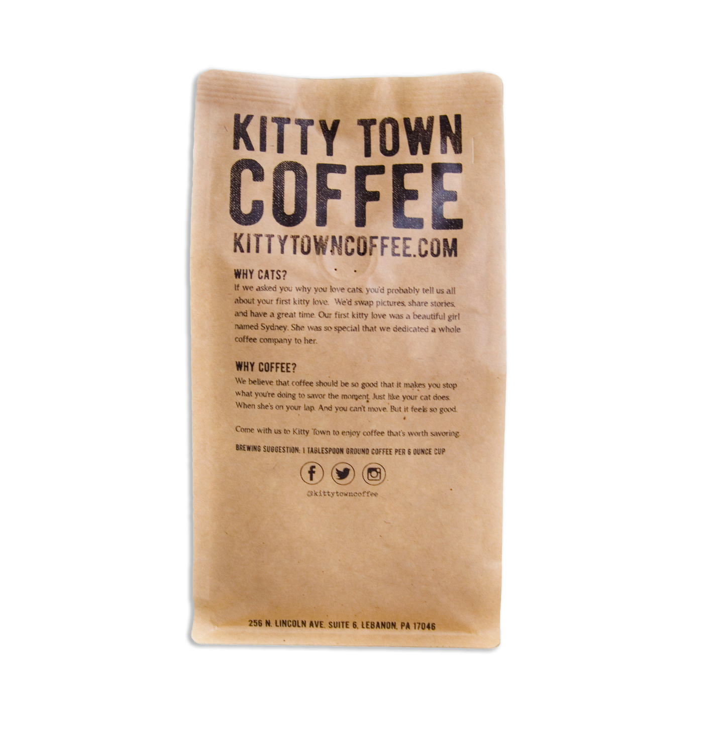 Kitty Town Coffee - Smokey: Italian Roast Brazilian (12oz Whole Bean)