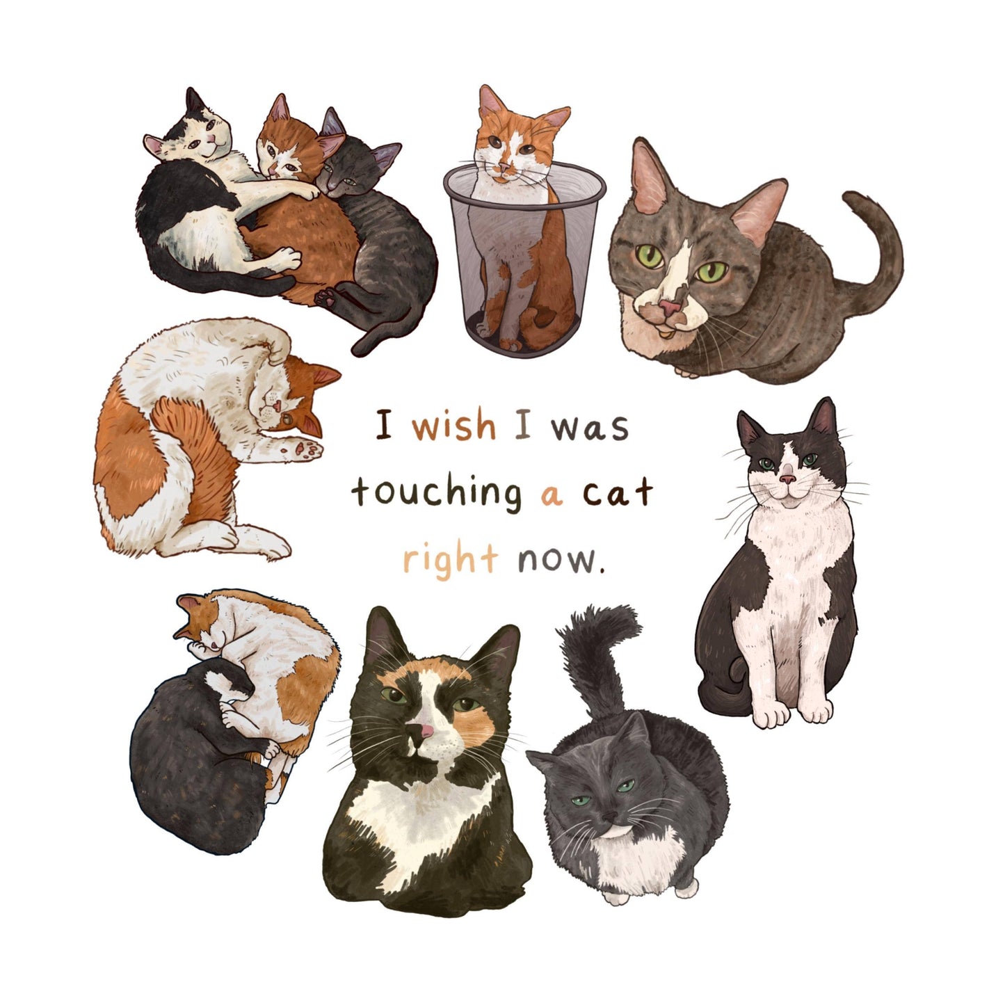 I Wish I Was Touching A Cat Sticker
