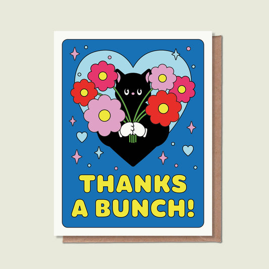 Thanks A Bunch Cat Greeting Card